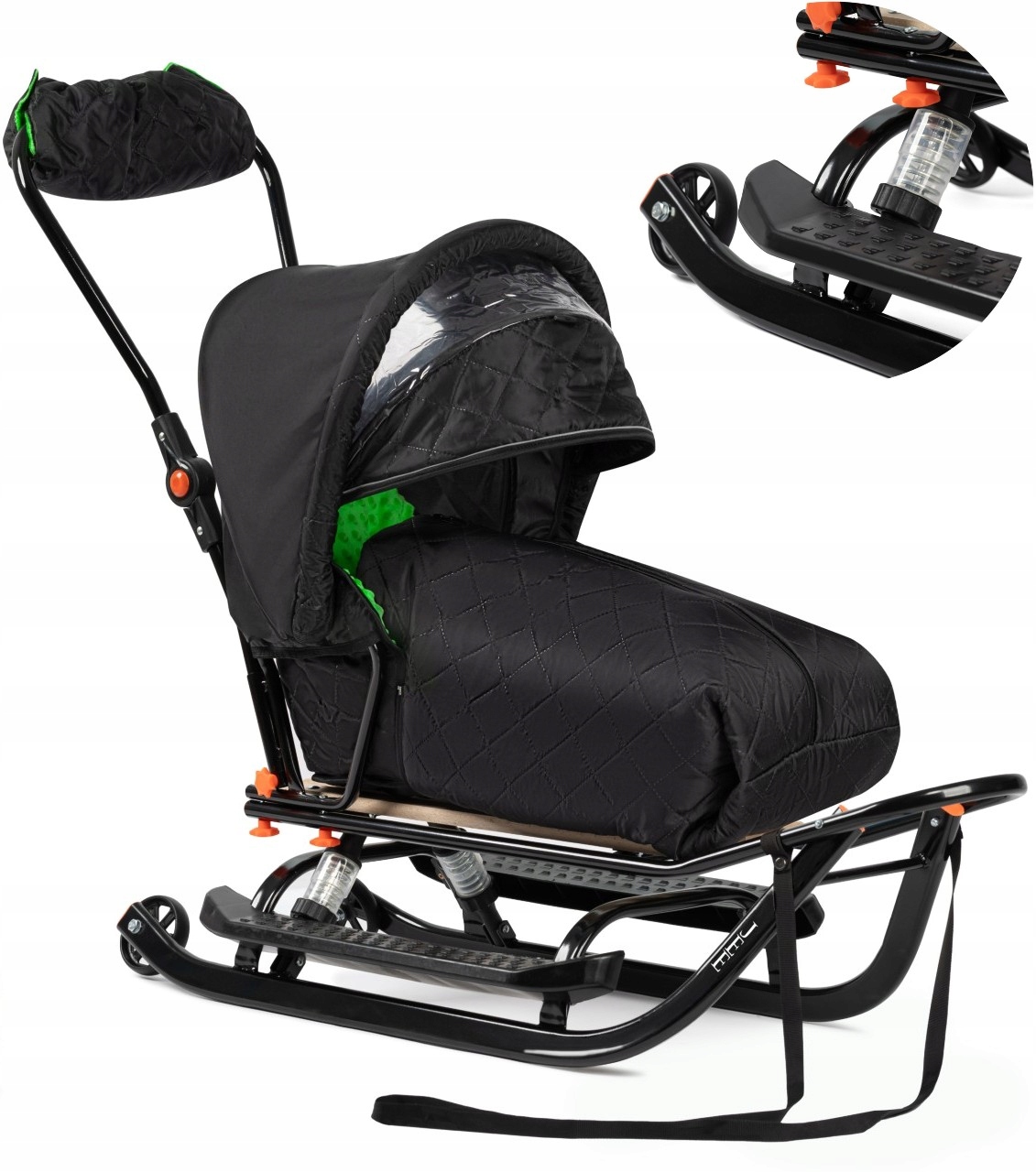 Sanki Jee Vip z Budką Kółka Amortyzatory dla Dzieci Śpiwór Mufka Minky