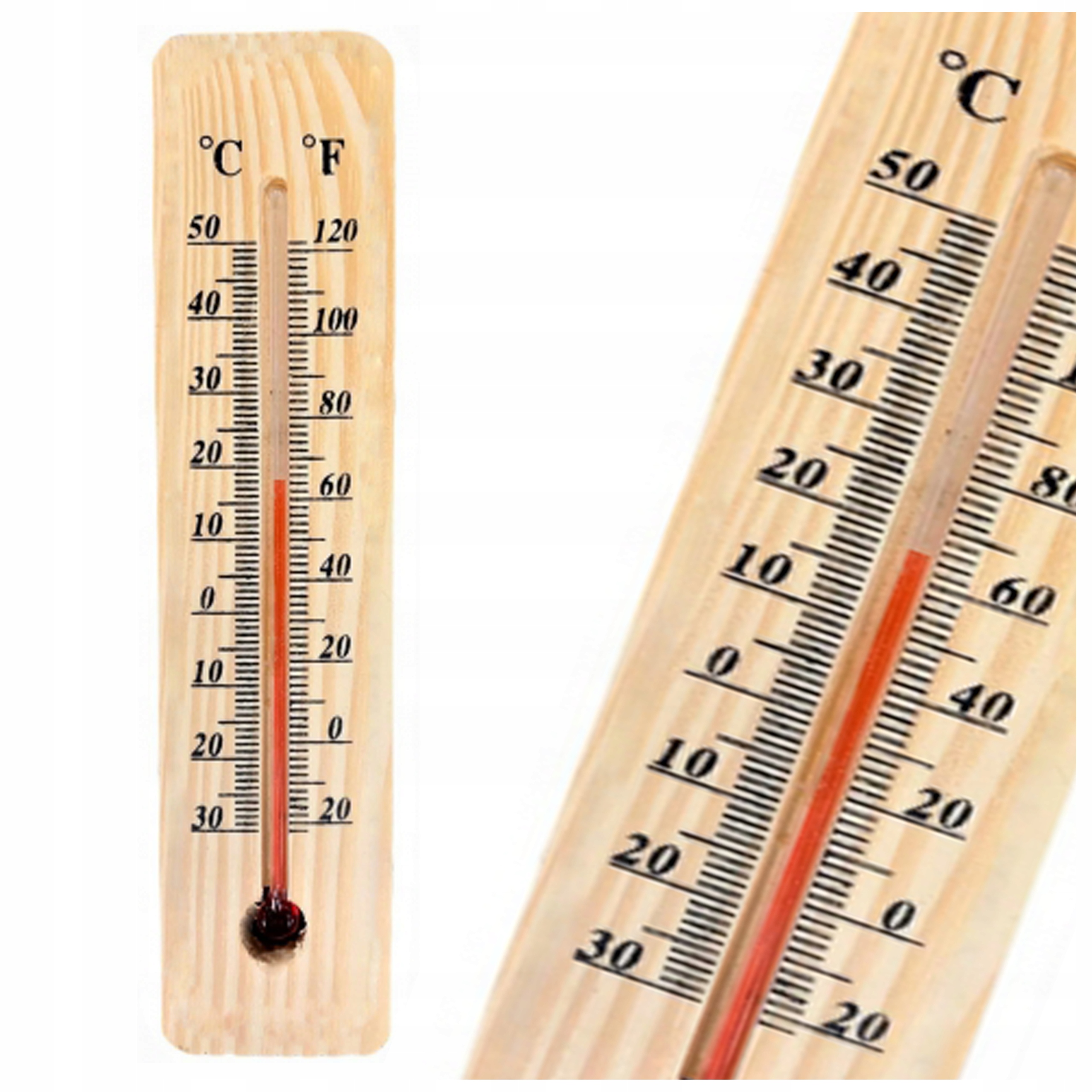 

Termometr Wewnętrzny Pokojowy Drewniany Zewnętrzny