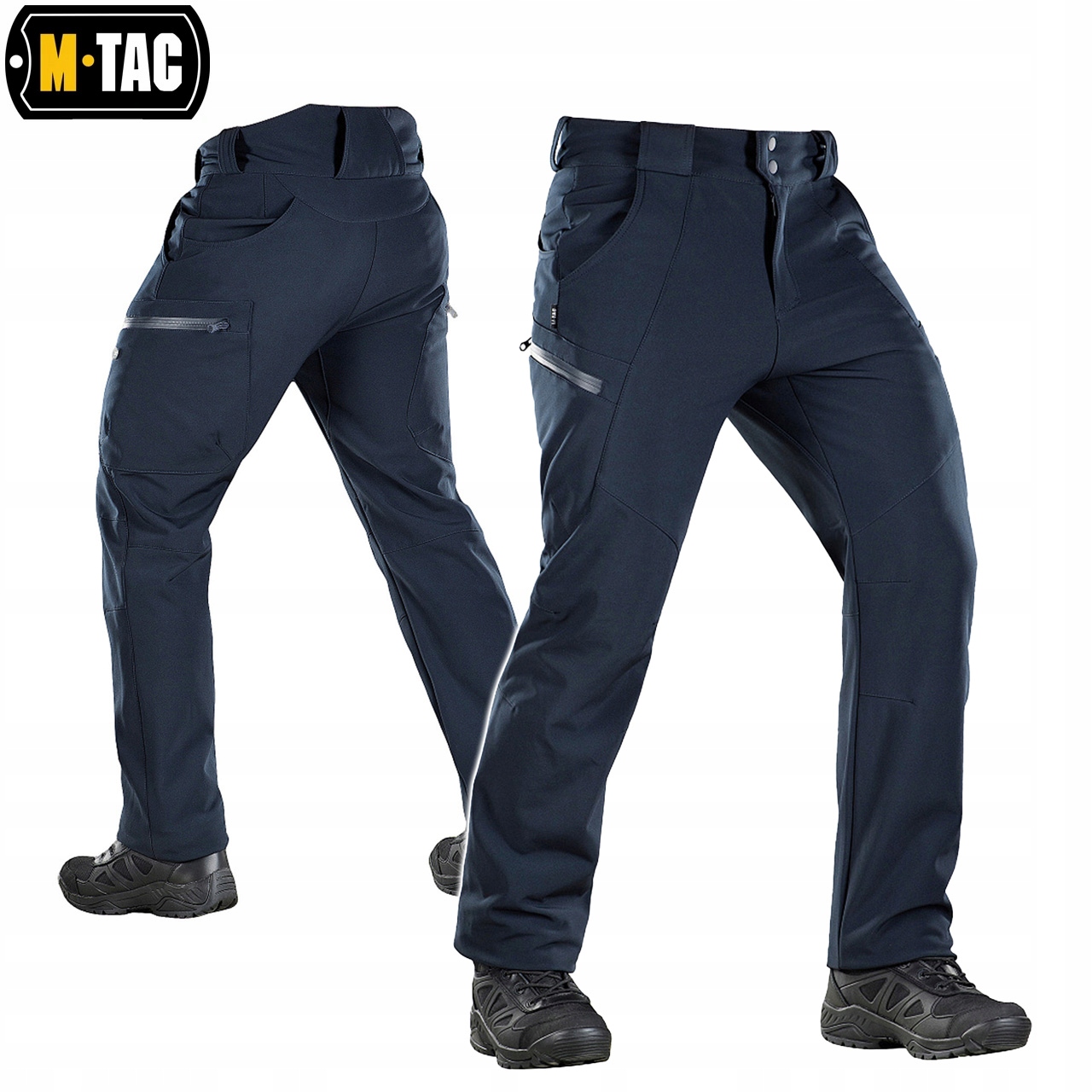 SPODNIE TREKKINGOWE MĘSKIE BOJÓWKI SOFTSHELL WINTER M-TAC GRANATOWE M Kod producenta 20306015-M