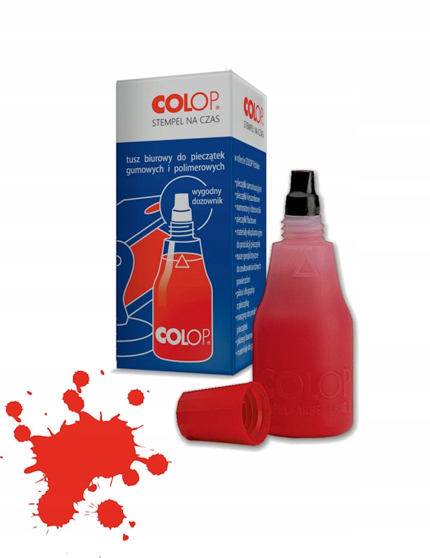 Tusz do pieczątek COLOP 25 ml czerwony ORYGINALNY