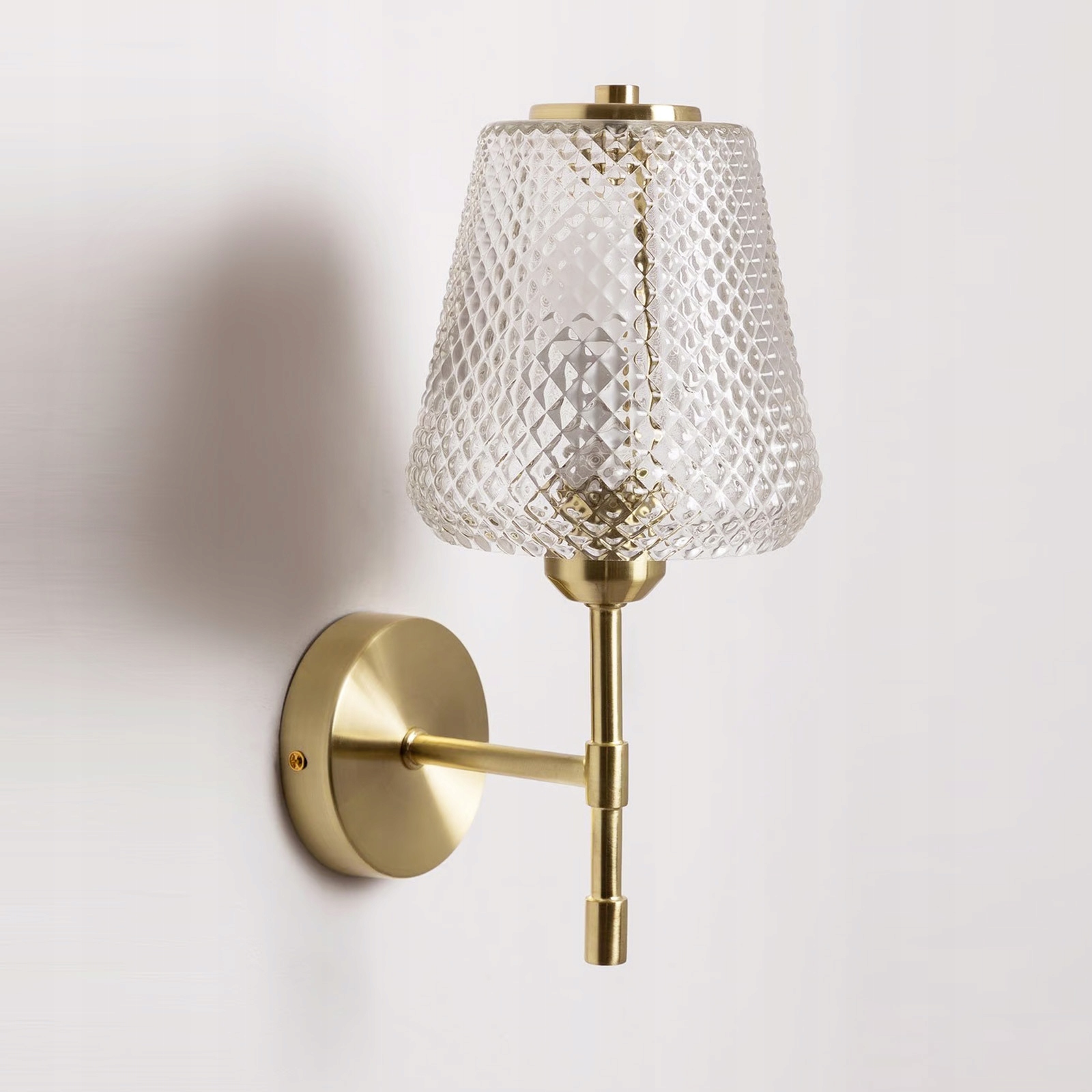 Lampa Ścienna Kinkiet Złota Nowoczesna Loft Szklana Do Sypialni E27