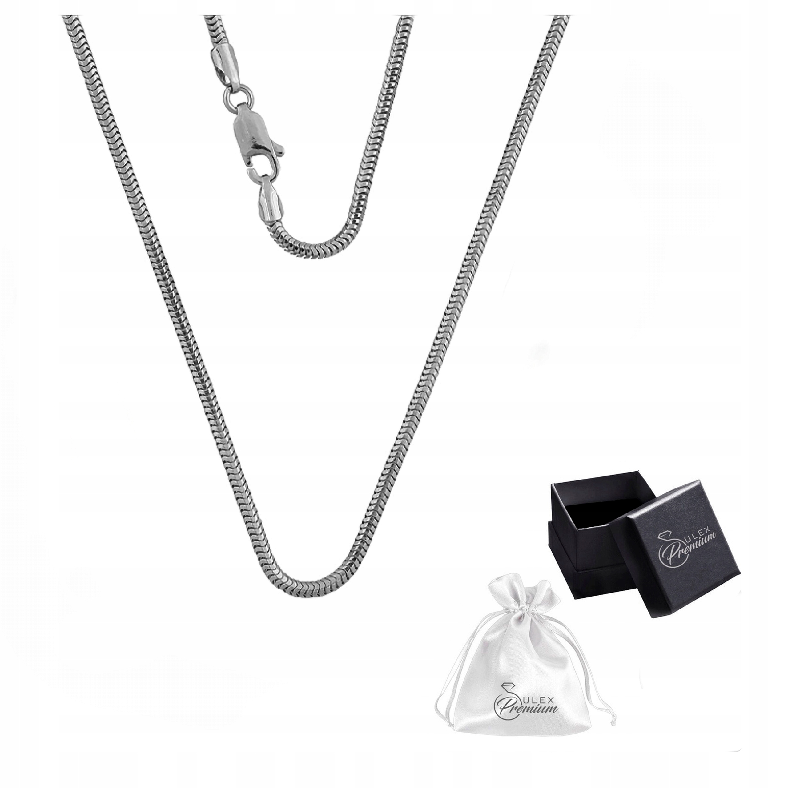 Stříbrný Řetízek ryzost 925 Rhodiovaná šňůra Myší ocas pro ženy 60 cm x 2 mm