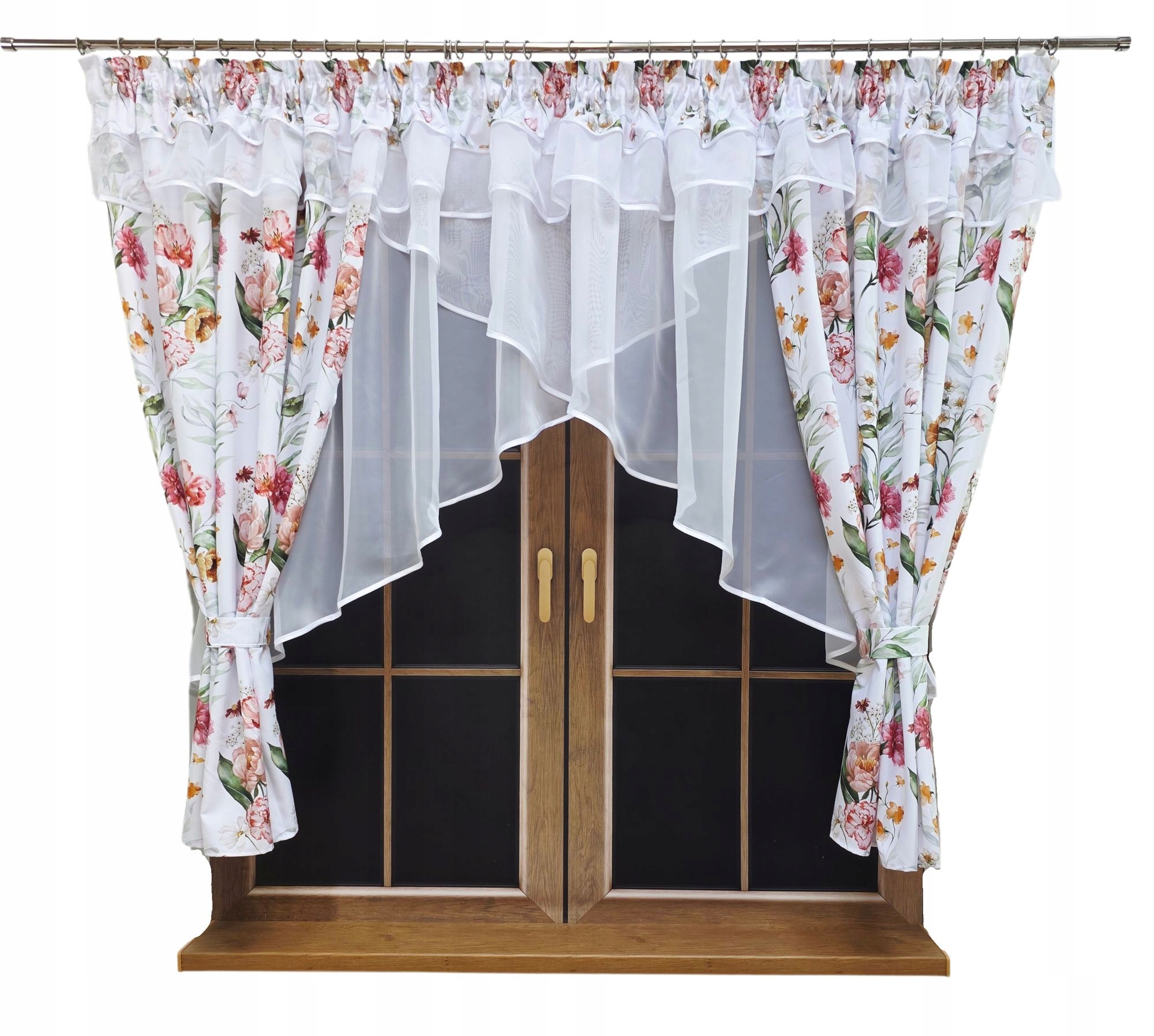 Firana Gotowa Algieria 400x155 Woal Firanka Kwiaty