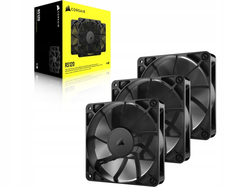 Wentylator Corsair RS120 Pwm Czarny (3 szt.)