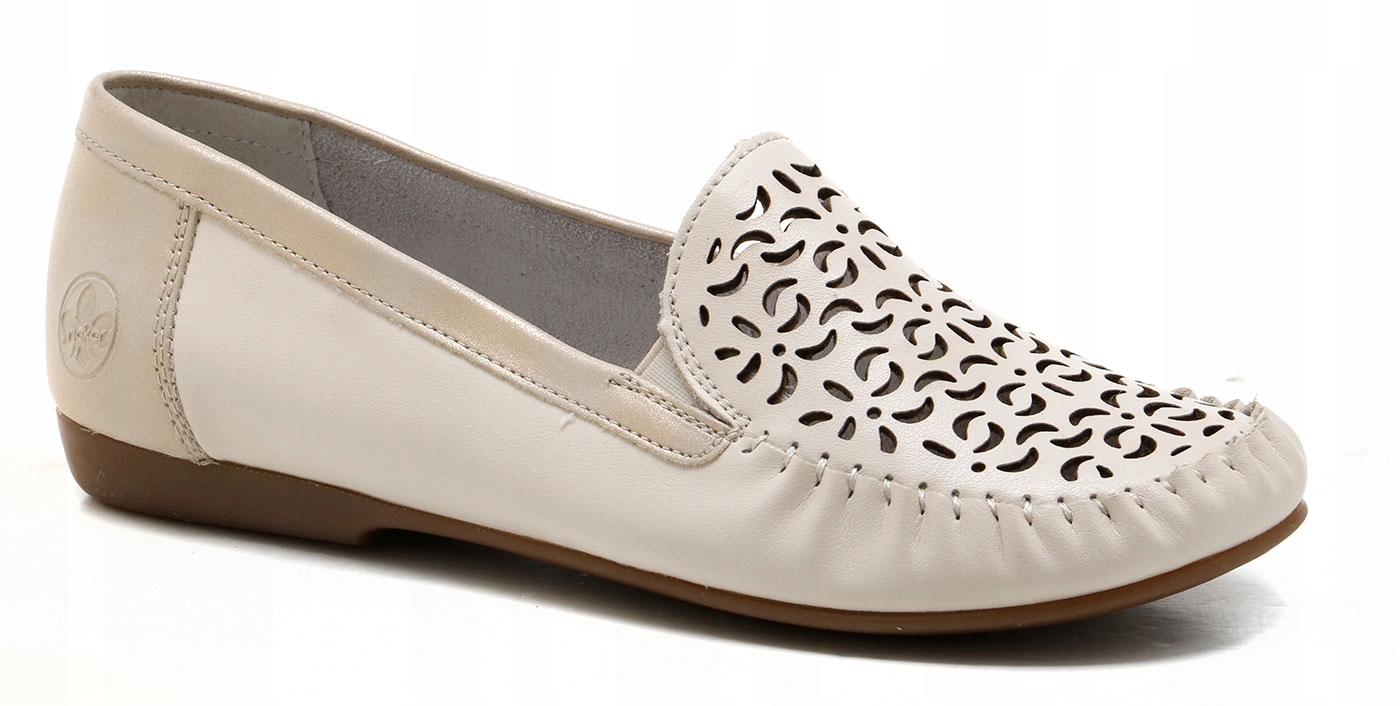 Rieker pohodlné mokasíny L6350-60 béžové vel.