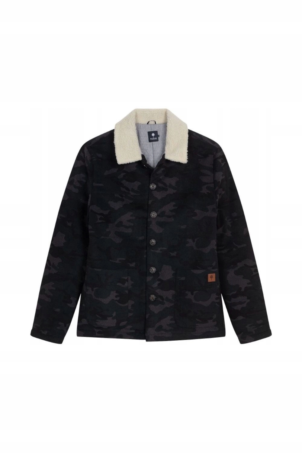 Pánská přechodová bunda Faguo s límečkem maskáčový, módní vlněná, vel. M