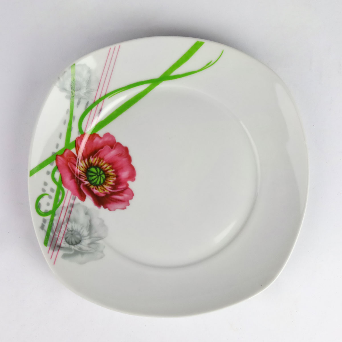 SERWIS OBIADOWY KOMPLET TALERZY KWADRATOWY AURA OPIUM KWIAT 18-EL Kod producenta 5902645402438