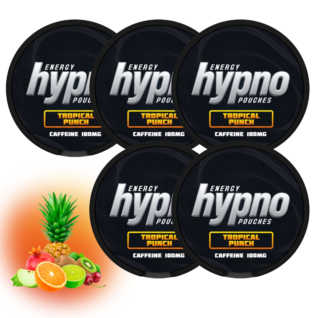 Woreczki Kofeinowe Bez Cukru Hypno Energy 100mg kofeiny Tropical Punch