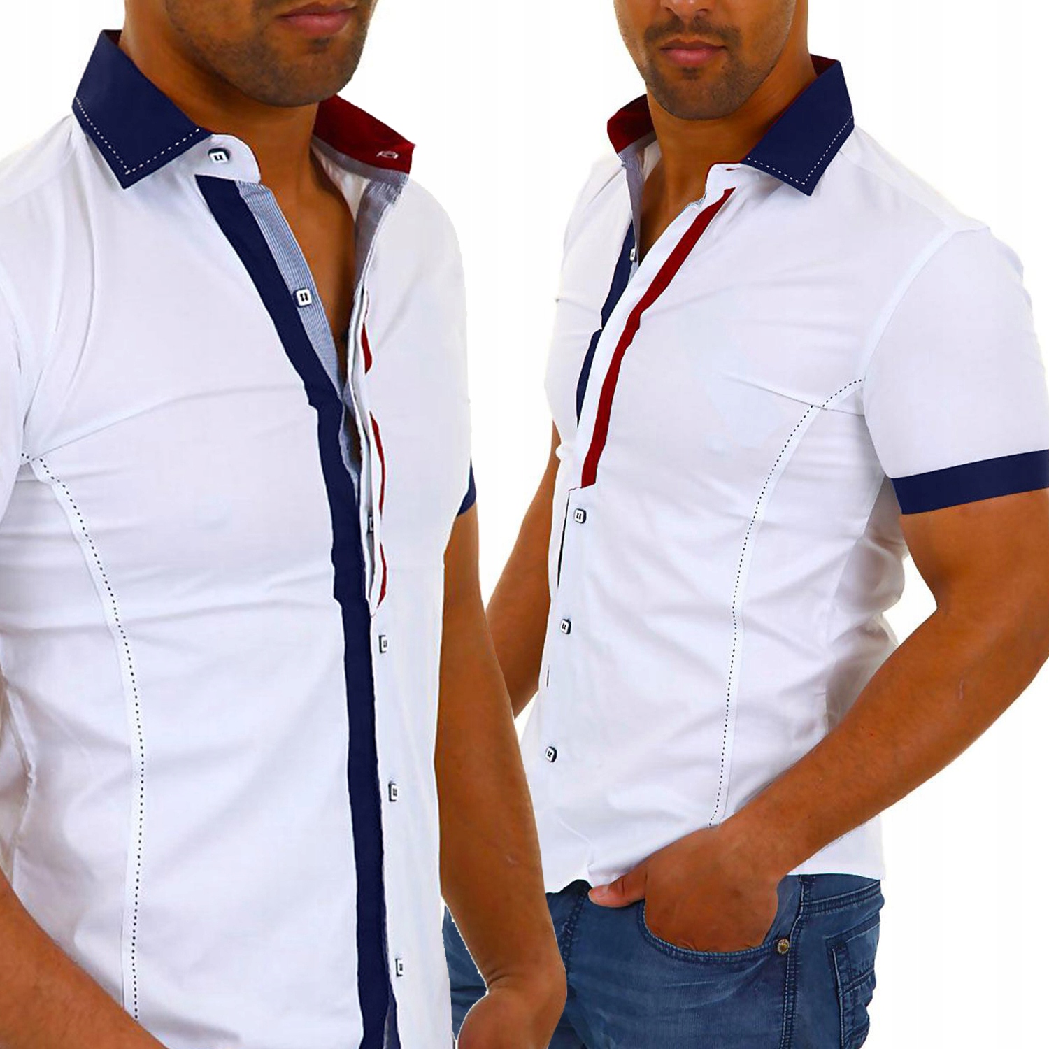 Pánská košile Casual Elegant Každodenní bavlněná Regular Kontrast