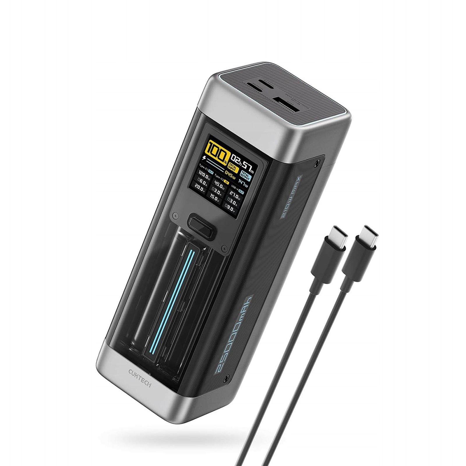 Powerbanka 25000 mAh Usb-c Usb-a 210W černá