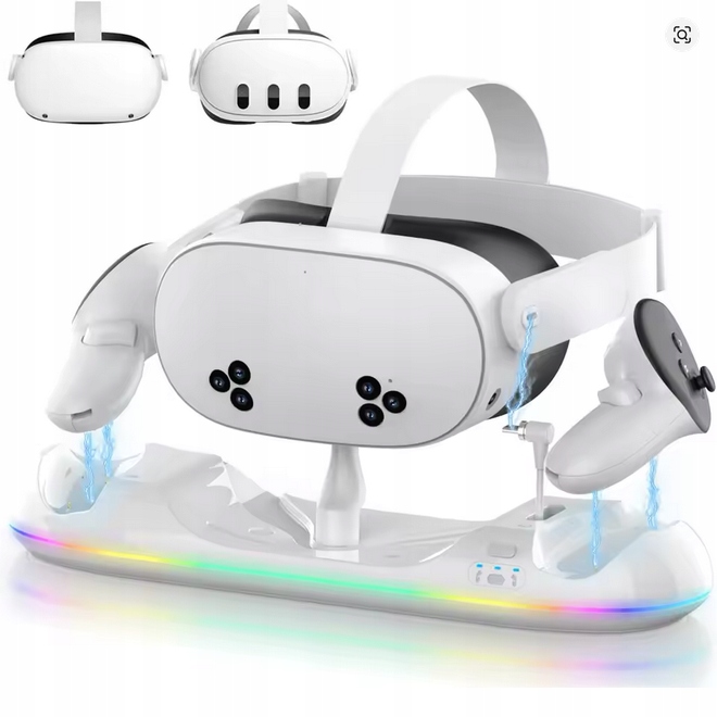 Stacja Ładowania do Meta Quest 2/3/3s Magnetyczny Stojak Vr