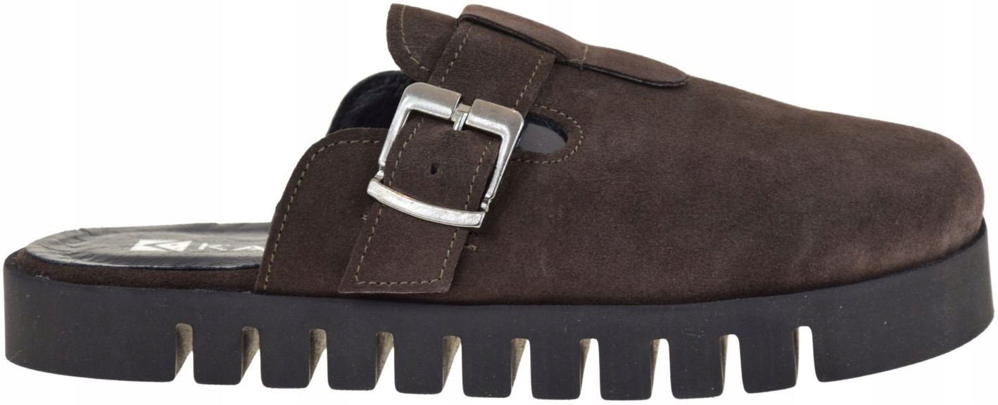 Nazouváky, semiš, hnědá barva, zakryté prsty, platforma Kampa 351L1 VEL.38