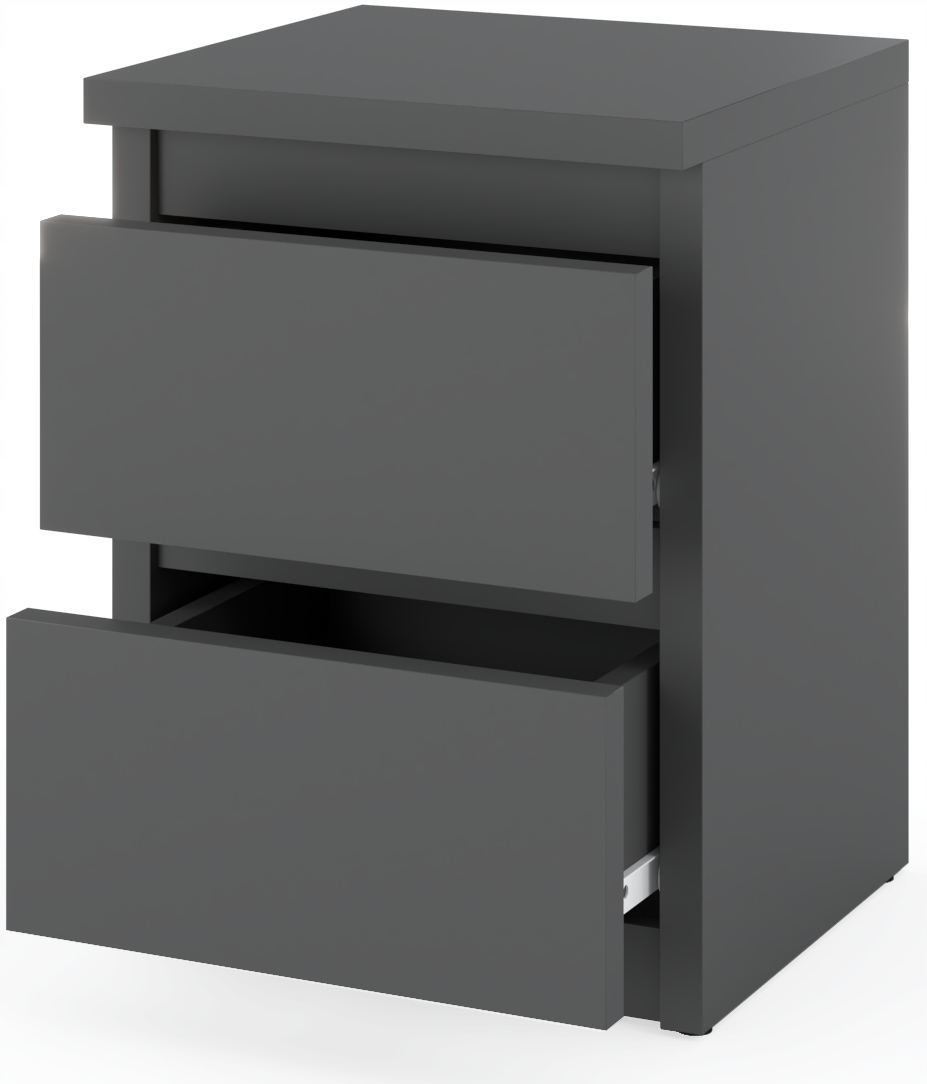 KOMODA SZAFKA NOCNA STOLIK 2 SZUFLADY SZARA MAT Marka Stiv-Meble