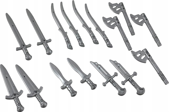 Lego Zbraň – Balíček LotR Silver Flat Silver Multipack 6411018 2674