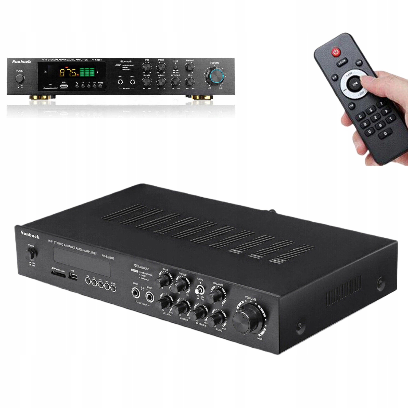 Zesilovač Zvuku 5-KANÁLOVÝ Hifi Bluetooth Usb Fm S Dálkovým Ovládáním