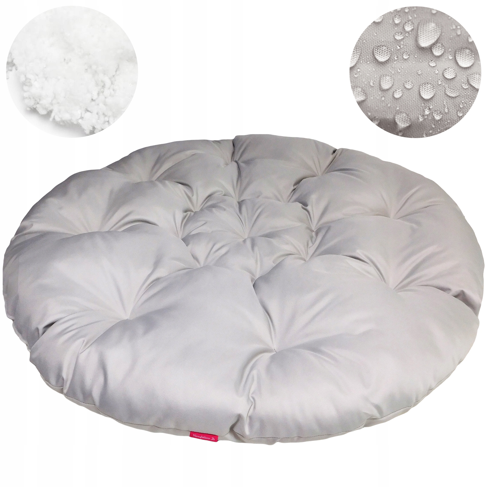Polštář kulatý, voděodolný, 110 cm, pro ležení pod baldachýnem, stan, kokon