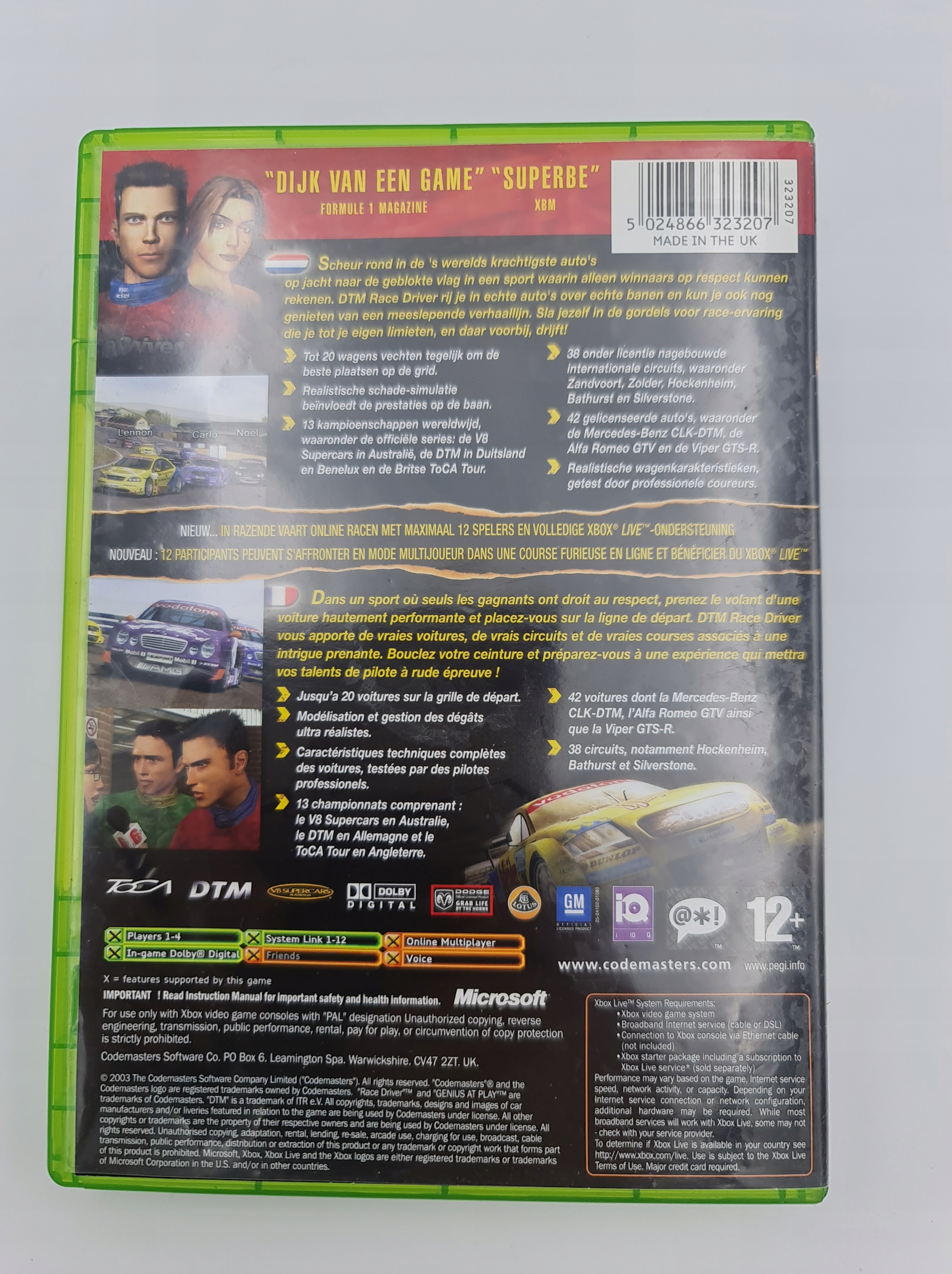 XBOX DTM RACE Driver Title DTM RACE DRIVER