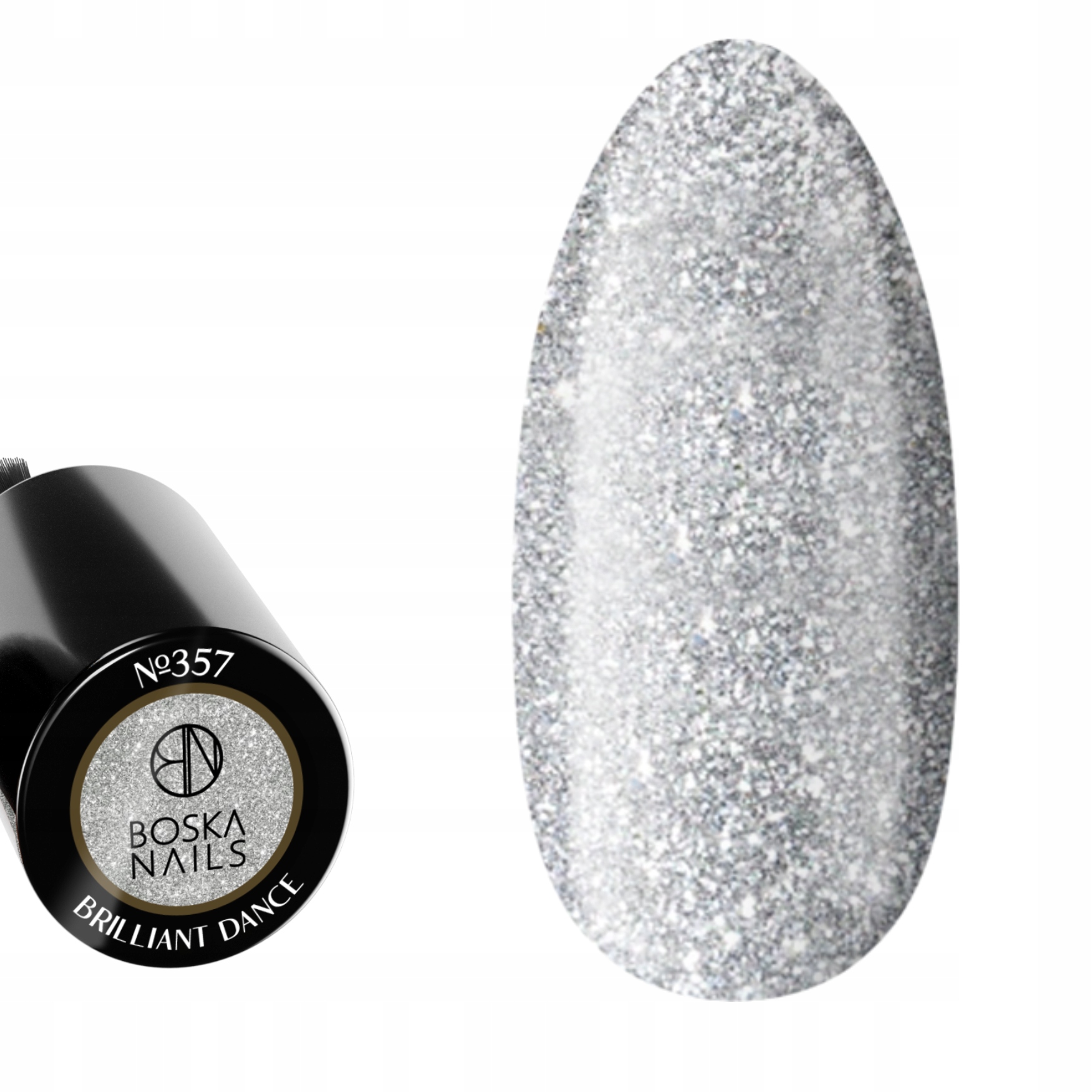 

Boska Nails lakier hybrydowy srebrny brokat 6 ml