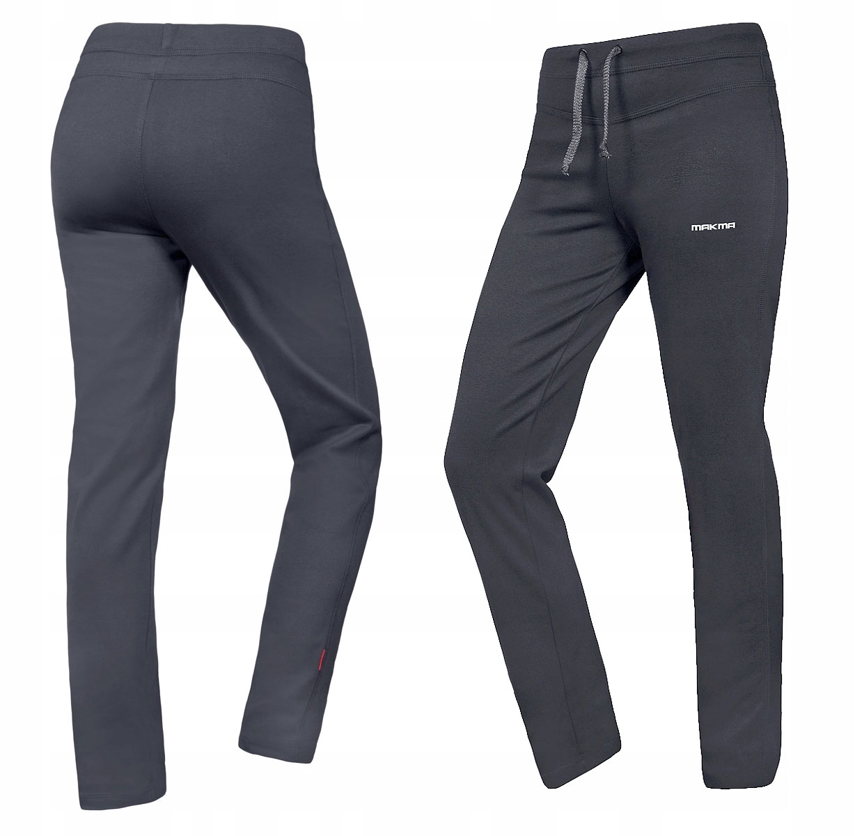 Spodnie dresowe damskie grafitowe proste bawełniane 101 Makma 50/5XL