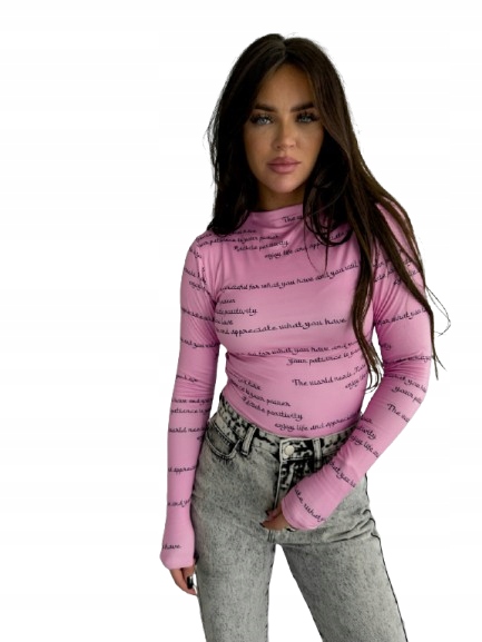 By Me halenka dlouhý rukáv střih přiléhavá velikost L Skin Phrase Růžová