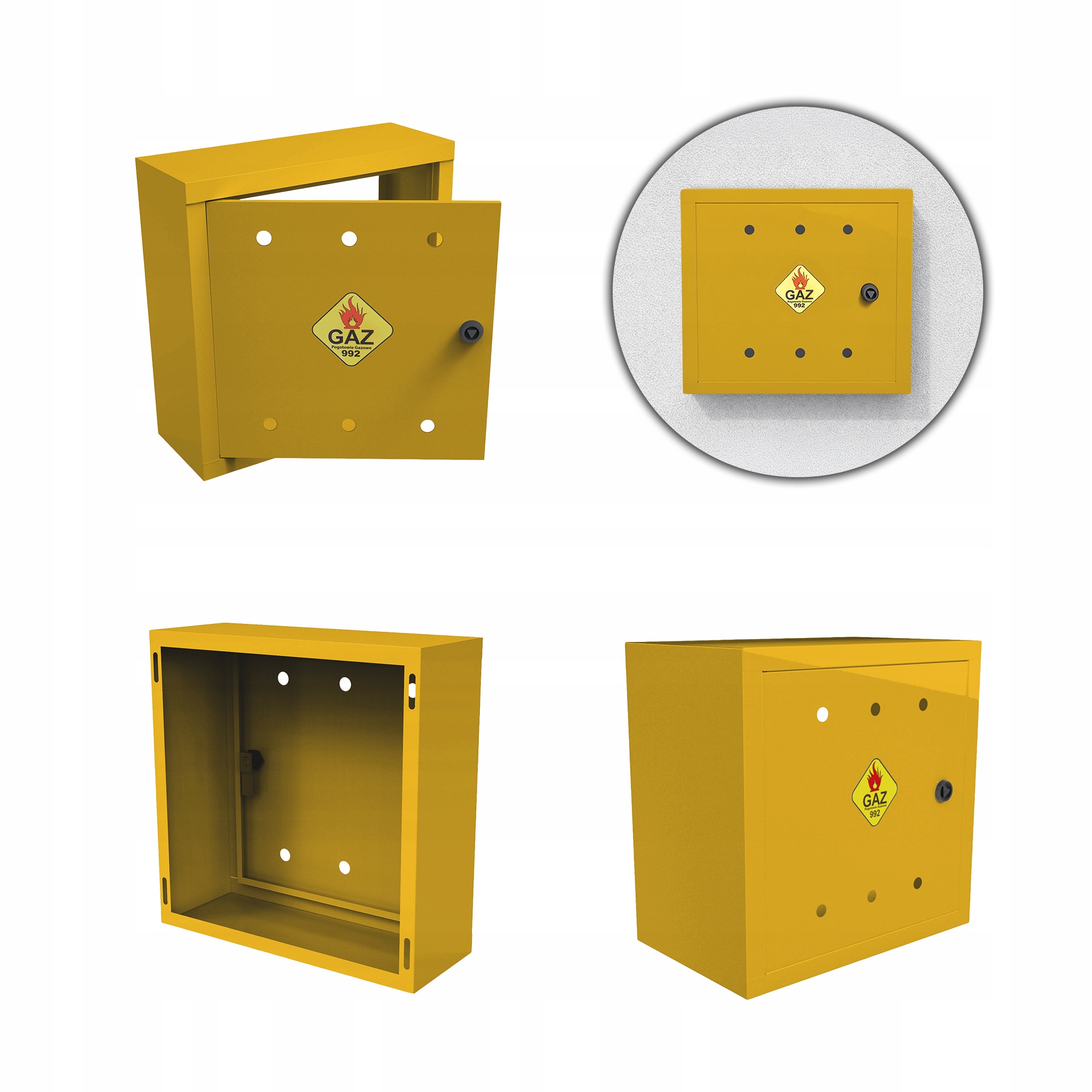 Plynová Skříňka 40x40x25 Žlutá Skříňka Na Plynový Ventil Ocelová