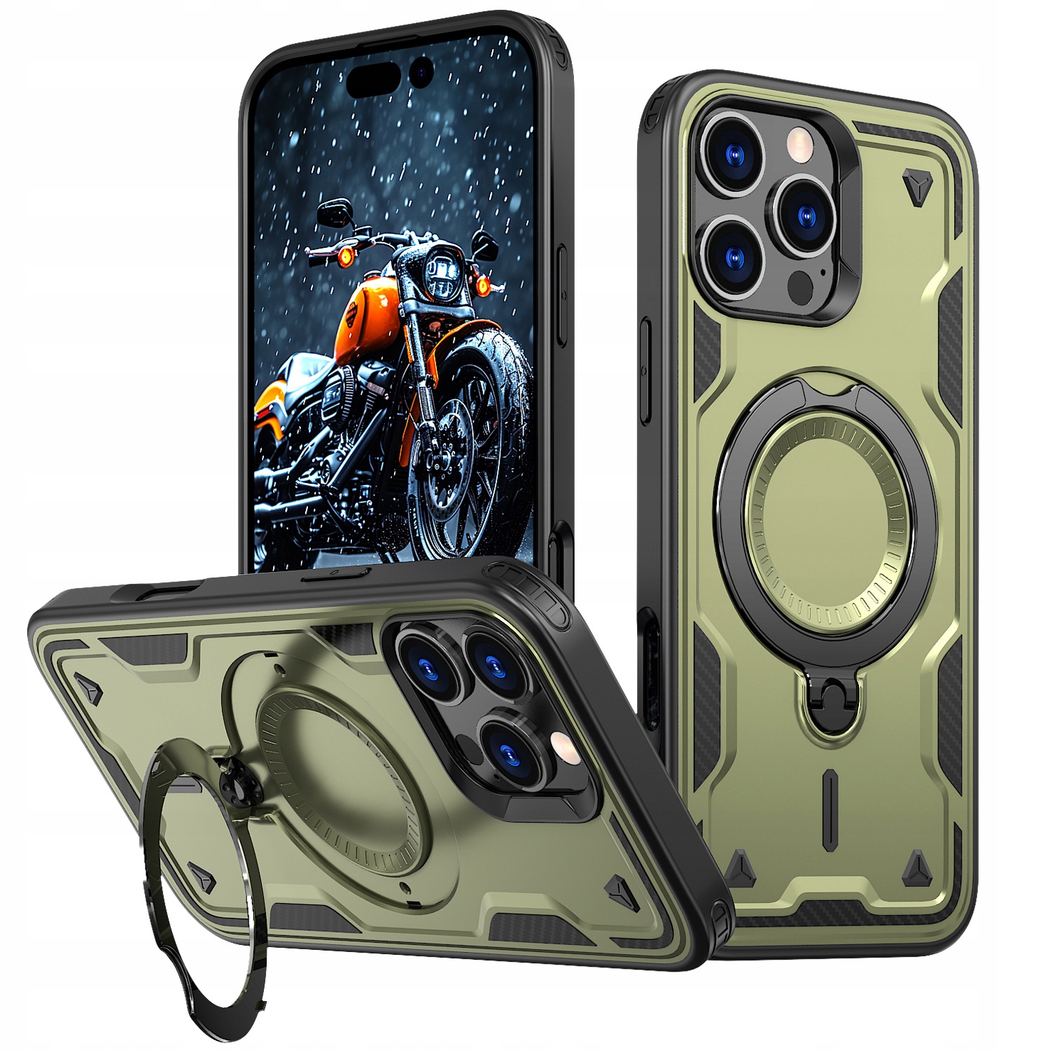 Etui Hybrid Armor Trendy z MagSafe na iPhone 16 Pro Max zielone Hurtel