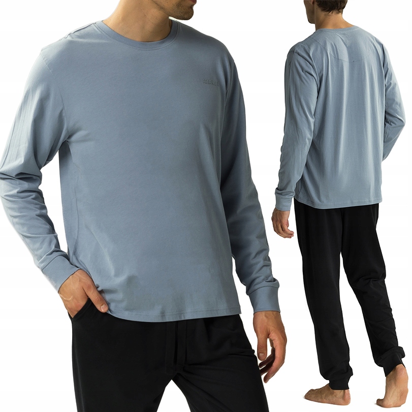 Pánské volné bavlněné pyžamo s dlouhým rukávem Atlantic NMP-372 XL