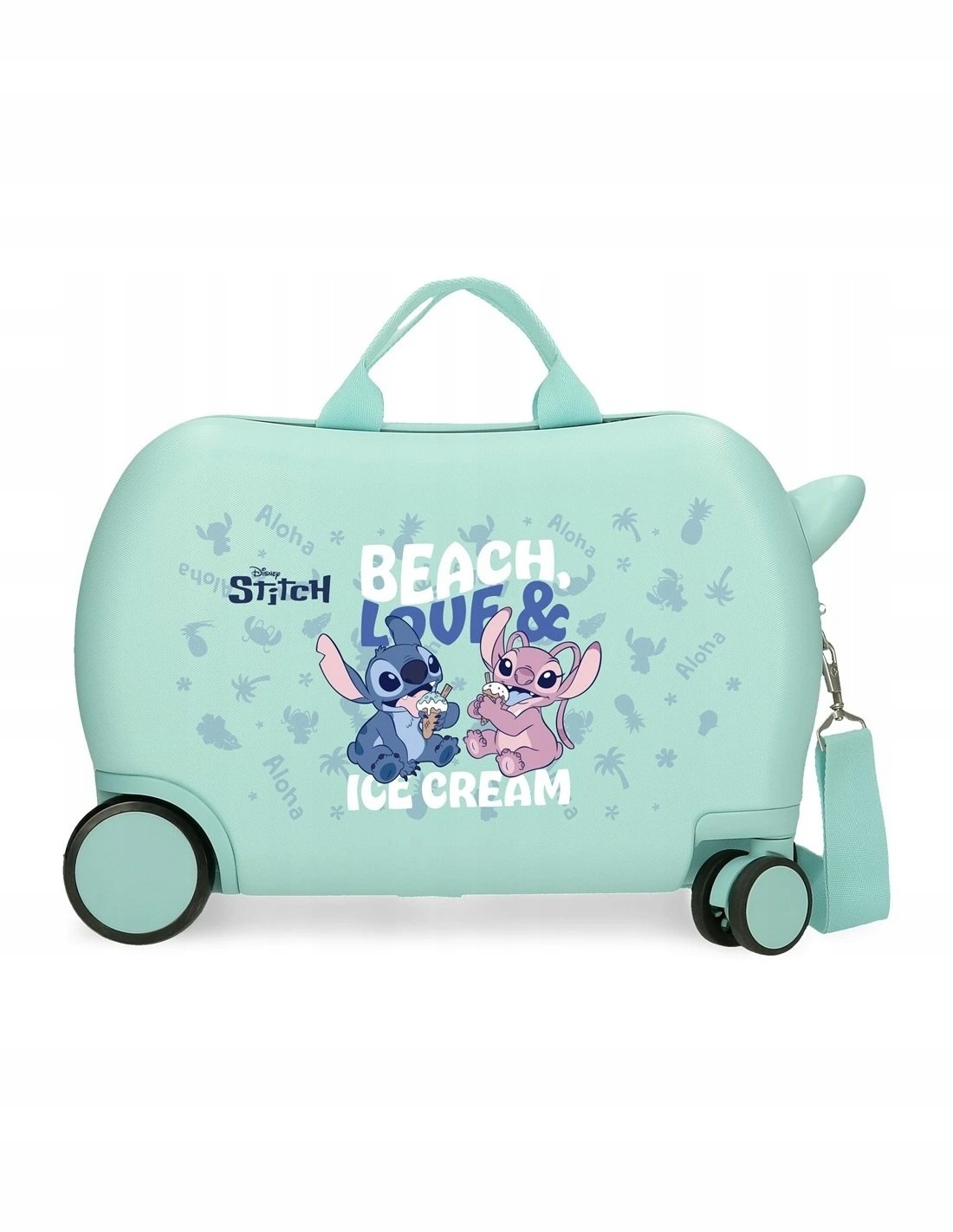 Dětský Abs kufr a odrážedlo Disney Stitch 28 L tyrkysový