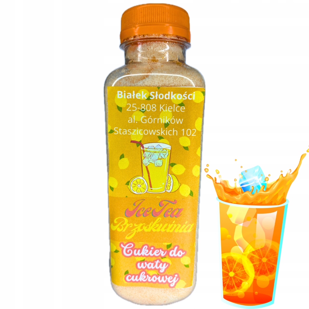 Cukier do maszyny do waty cukrowej - 340 gram ICE TEA BRZOSKWINIA