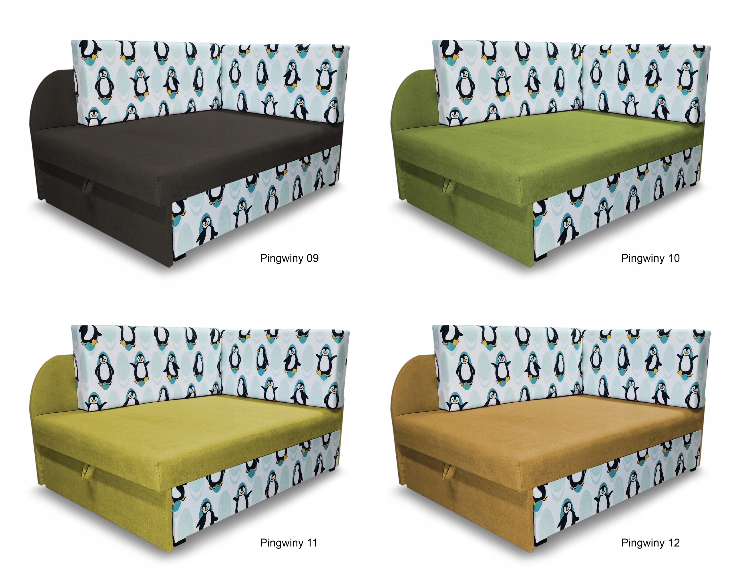 Łóżko narożne dziecięce - rozkładane, z regulacją długości, kanapa KUBUŚ Szerokość mebla 77.08 cm