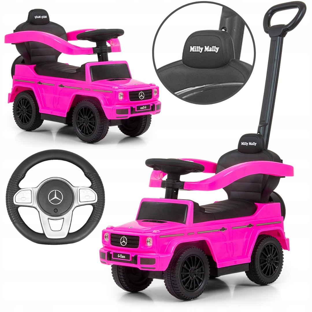 Jeździk Mercedes G350d Pink 3w1 autko pchacz chodzik dla dzieci