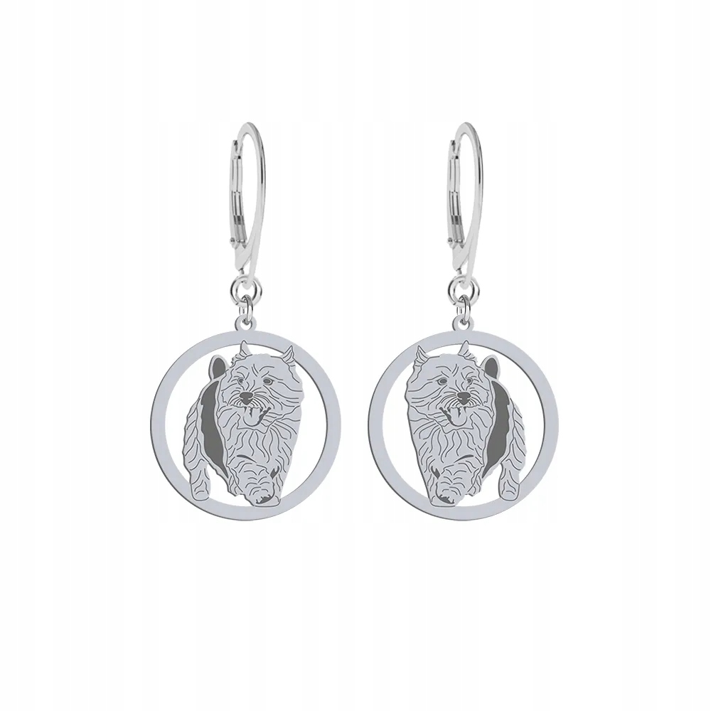 Náušnice se psem Norwich Terrier Stříbro 925 Žena Šperky Dárek Gravírování