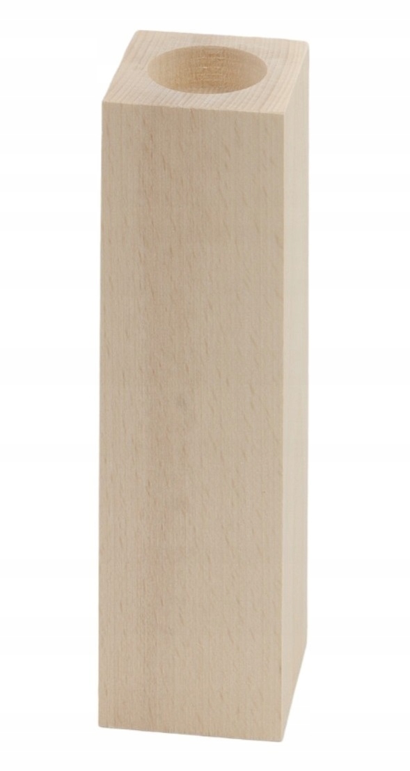 Świecznik 20cmx6cm drewniany Prostokątny bukowy 1 sztuka