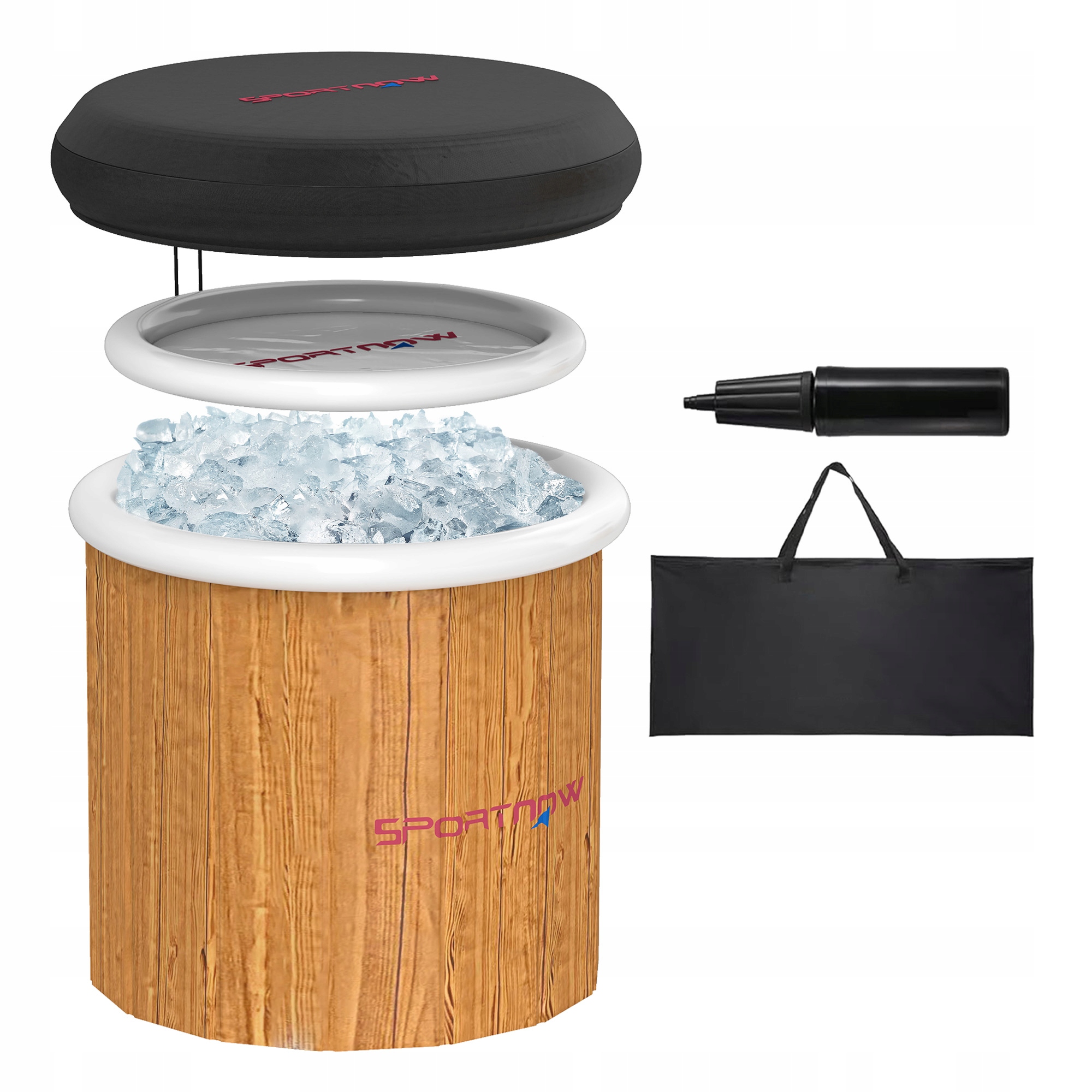 Kryt na vodu s ledovým sudem pro plaveckou vanu 300 l se vzduchovým čerpadlem