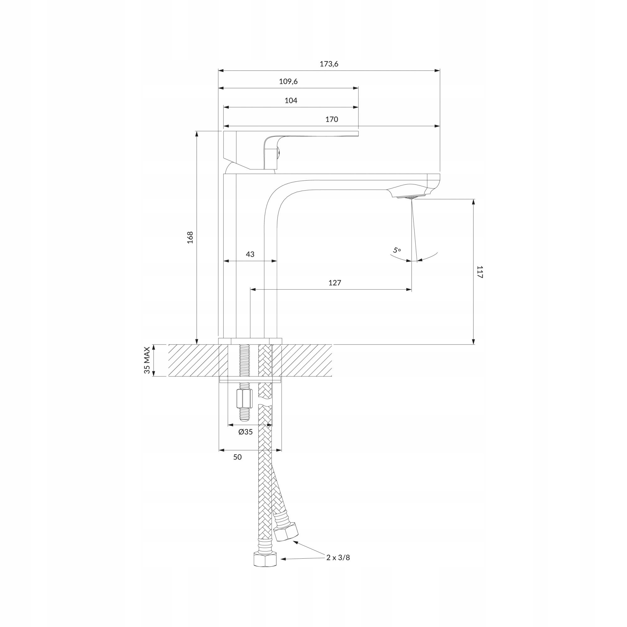 OMNIRES APURE BATERIA UMYWALKOWA SZTORCOWA CHROM Marka Omnires