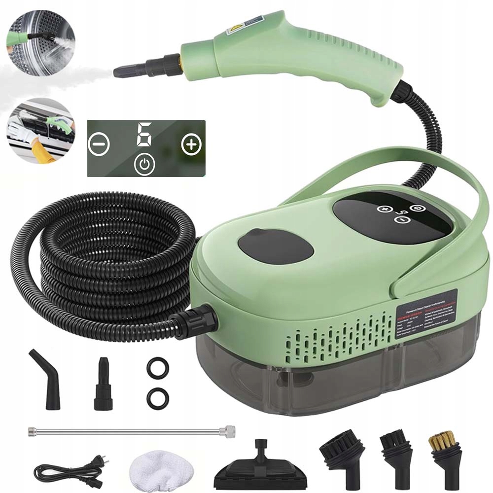 Parní Čistič Oken, Myčka 3 Bar 2500W 1000ML 2M Parní Hadice