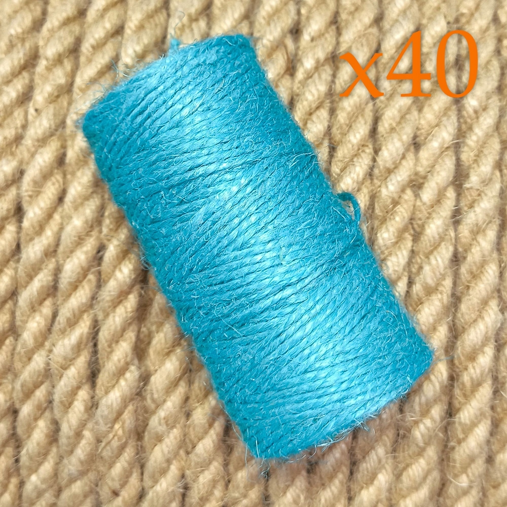 Jutový provázek 2 mm 2 nitě modrá 100 g