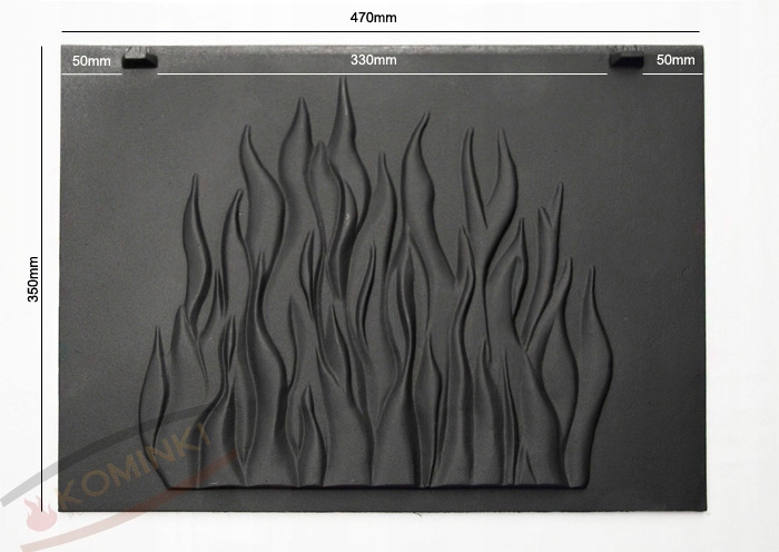 Płyta żeliwna tylna do wkładu kominka 47x35 TYP1 Typ Inne elementy