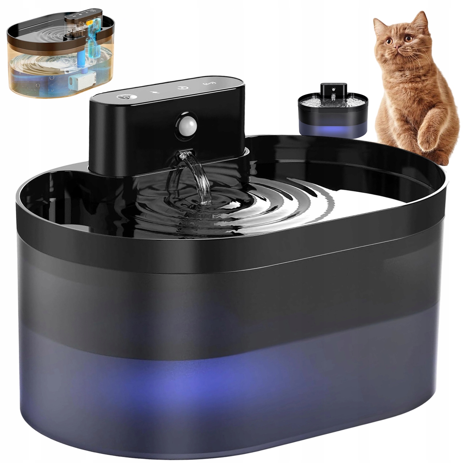 Levně Vodní Dávkovač Pro Zvířata S Průvodcem, 3 Režimy Filtrace, 4 Vrstvy