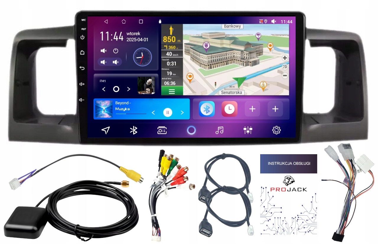 Autorádio Gps Android Toyota Corolla 2000-04 Carplay Wifi 4GB 64GB