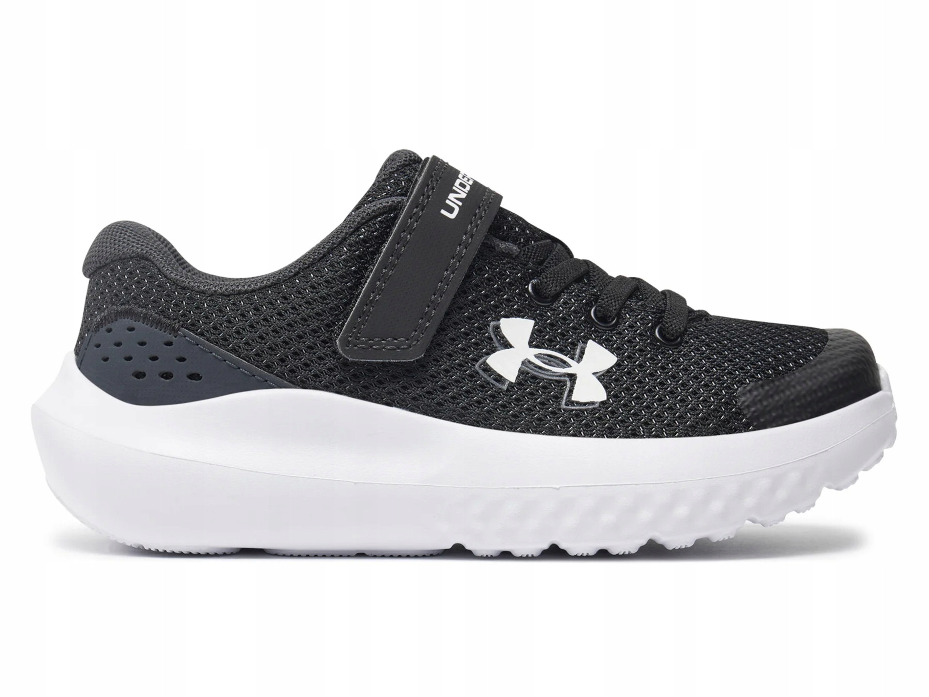 Dětské boty Under Armour 3027104-001 na suchý zip, černá síťovina 32