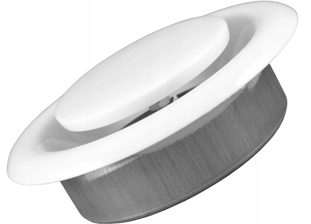

Anemostat wywiewny metalowy fi100 mm biały wypukły