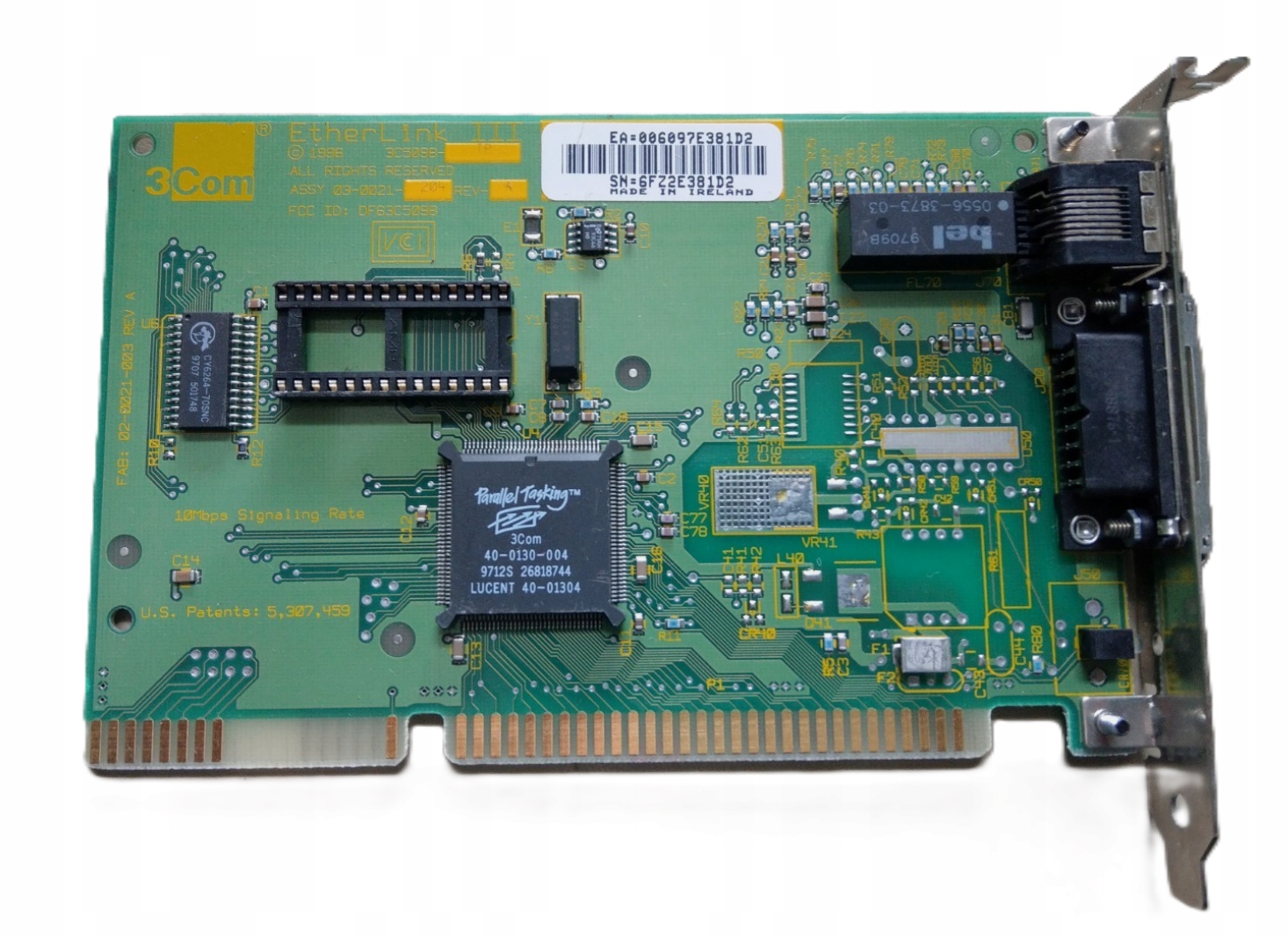 Karta sieciowa 3Com EtherLink III 3C509B-TP AUI / RJ45 10Mbps ISA Gwarancja