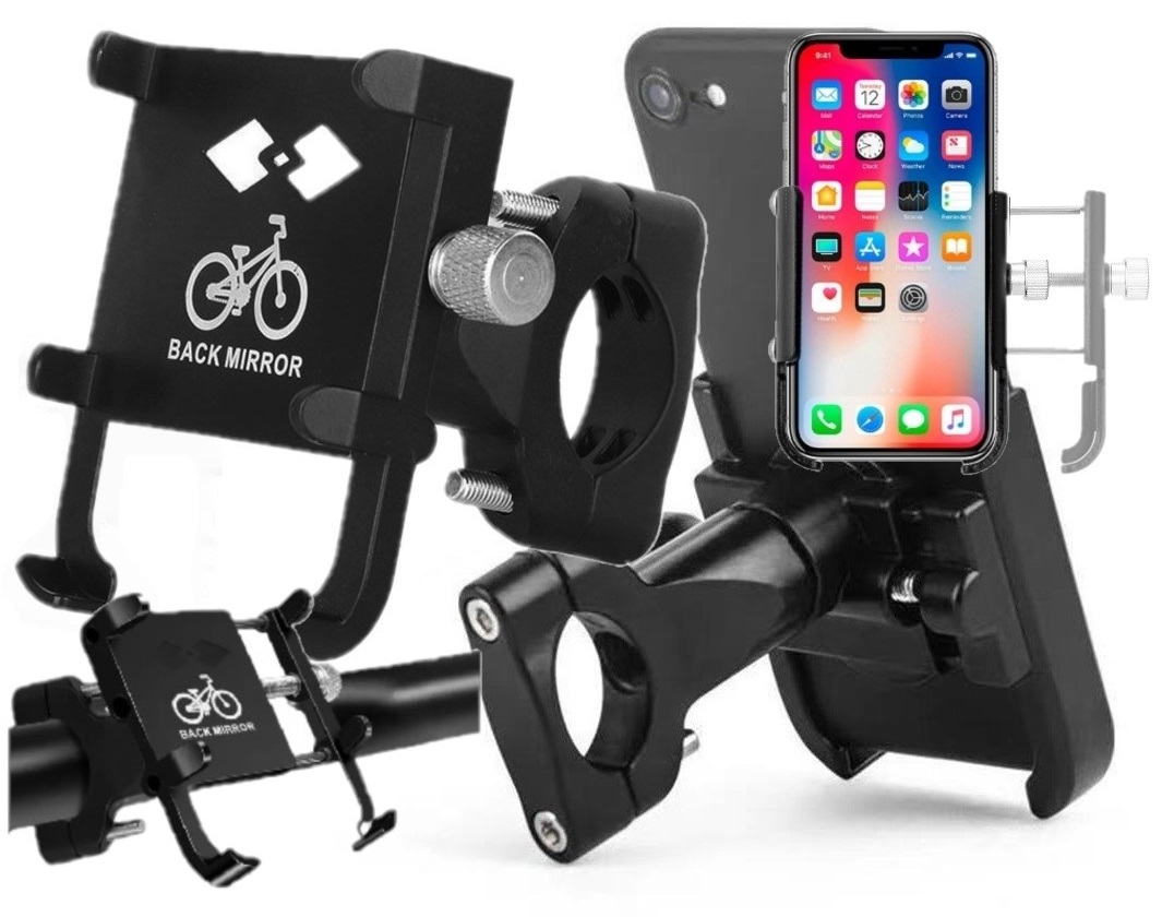 Uchwyt rowerowy na telefon aluminiowy solidny skręcany na kierownicę motor
