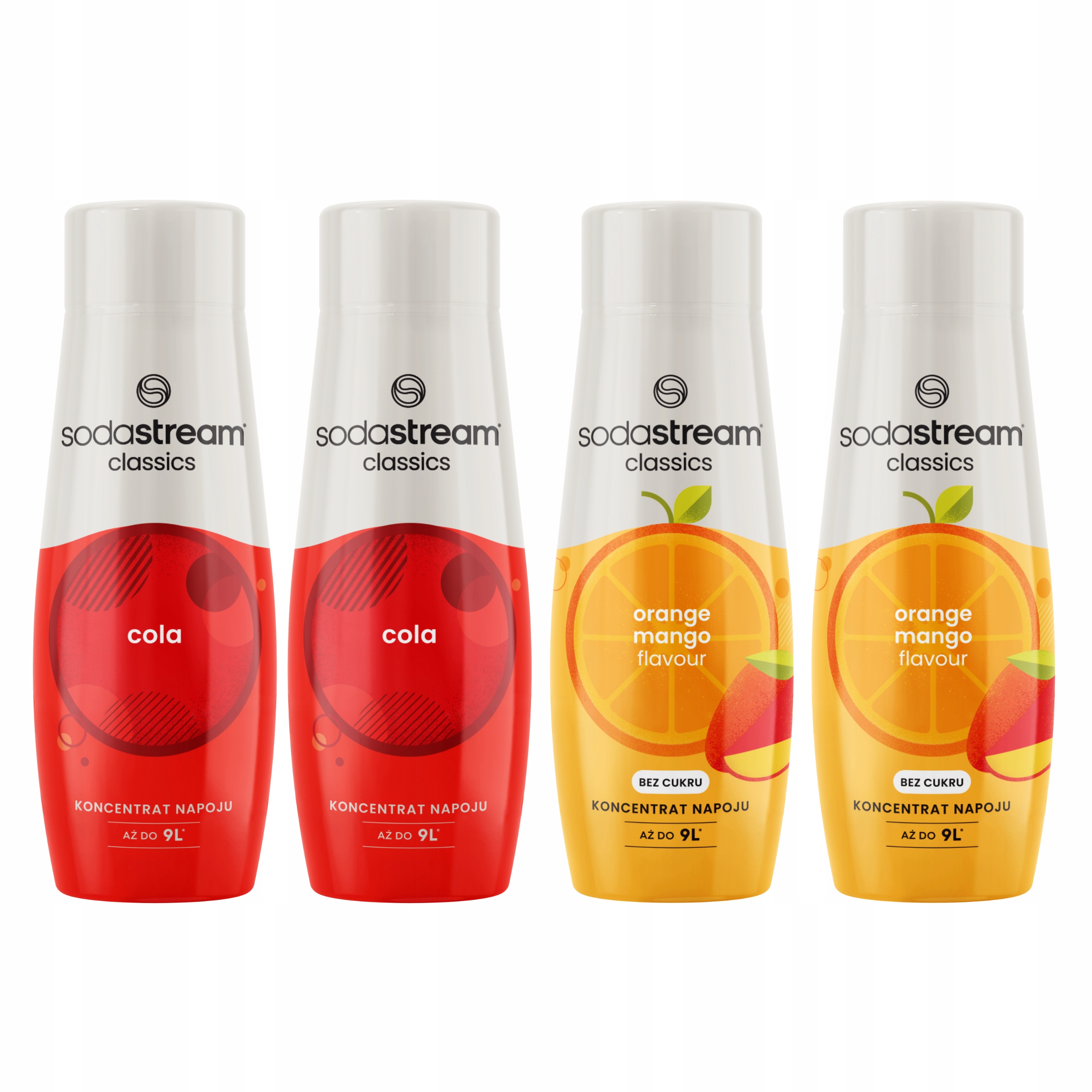 SodaStream: Sada 4 koncentrátů pro perlivou vodu 2x Cola, Orange-Mango