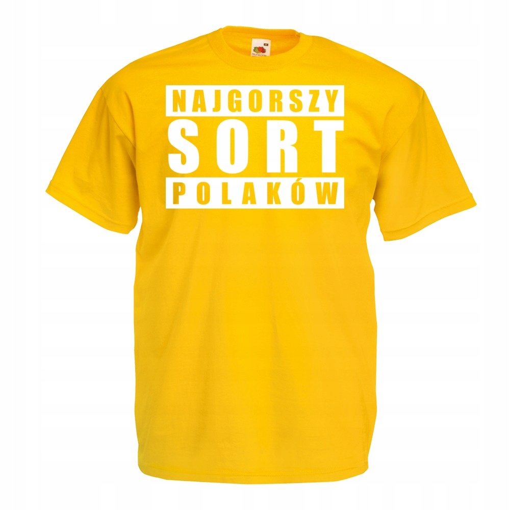 

Koszulka z nadrukiem Gorszy Sort Polaków L żółta