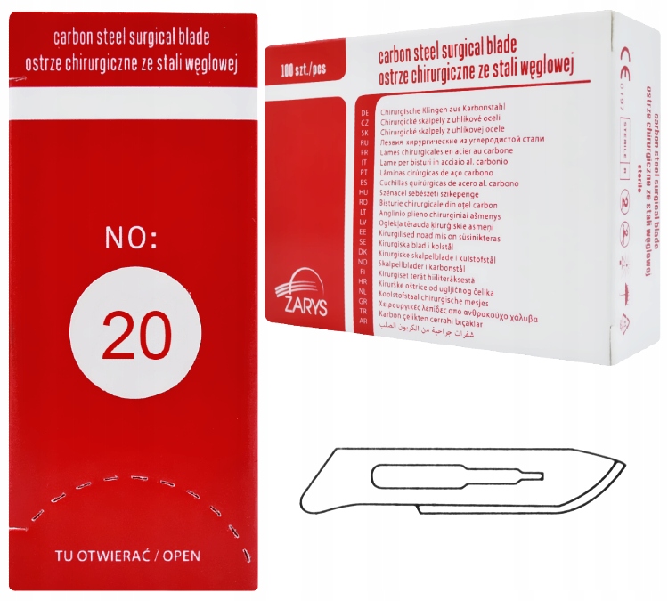 

Ostrza Chirurgiczne Skalpel Nożyki 100 szt Nr 20