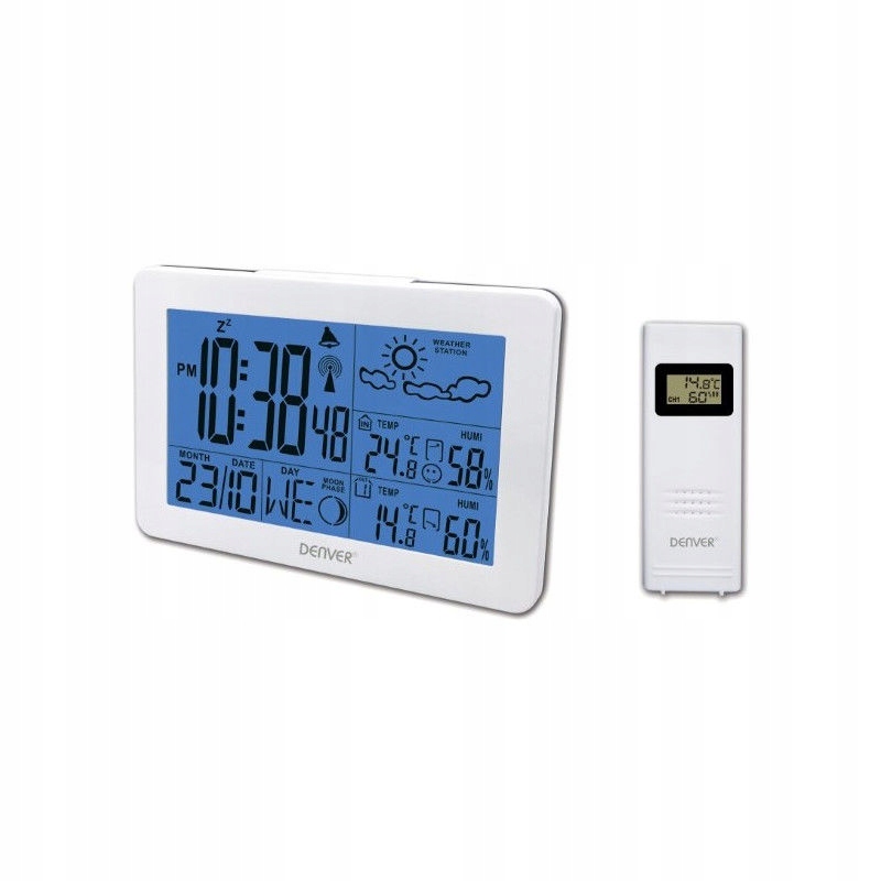 Stacja pogodowa Denver WS-530 z czujnikiem zewnętrznym biała