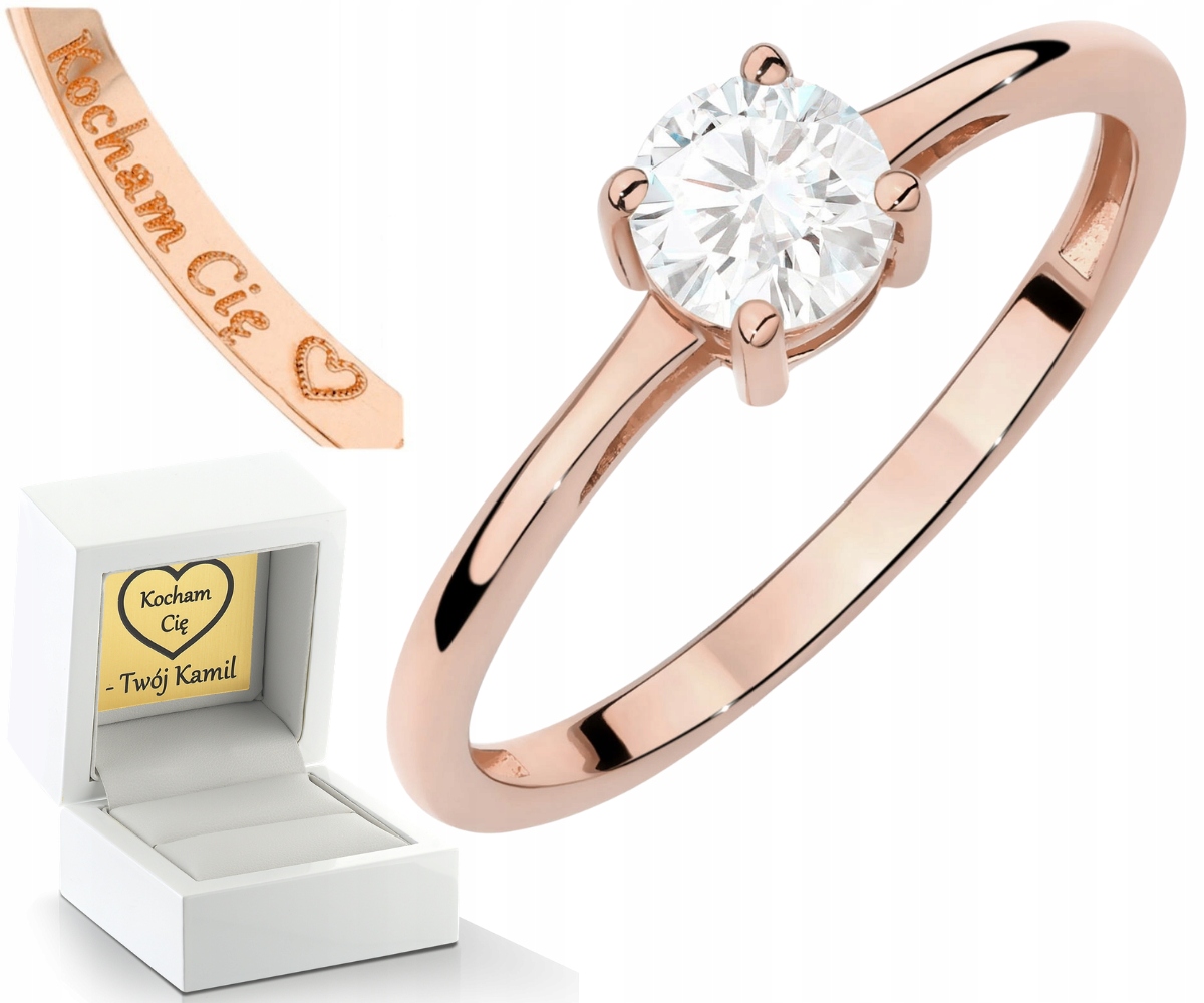 Růžové Zlato Prstýnek S Bílým Safírem Zlato 585