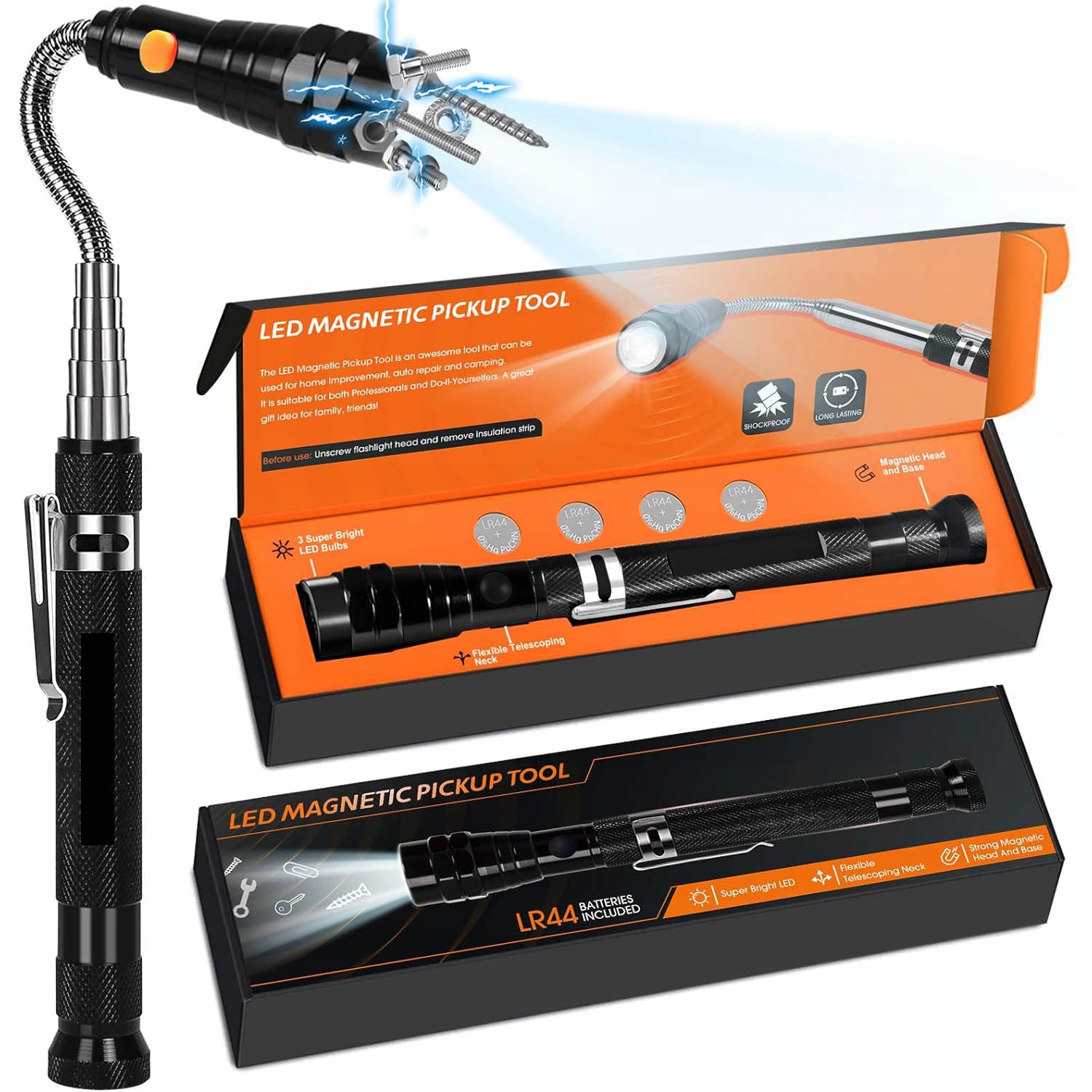 CHWYTAK ELASTYCZNY MAGNETYCZNY LATARKA LED MAGNES GIĘTY EAN (GTIN) 889030588012